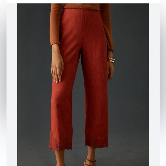 NWOT Anthropologie Embroidered Pants - Picture 3 of 9